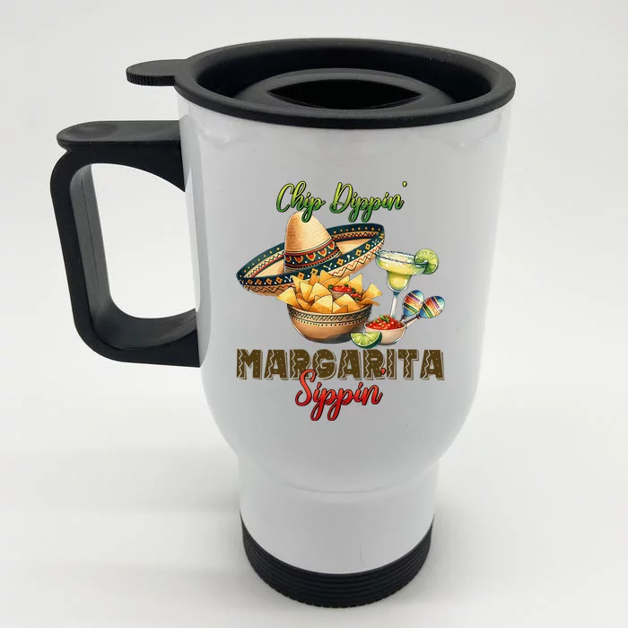 Chip Dippin And Margarita Sipping Front & Back Stainless Steel Travel Mug