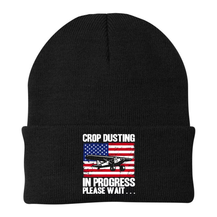 Crop Duster American Crop Dusting In Progress Please Wait Knit Cap Winter Beanie