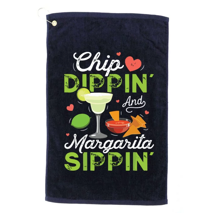 Chip Dippin' And Margarita Sippin' Funny Cinco De Mayo Platinum Collection Golf Towel