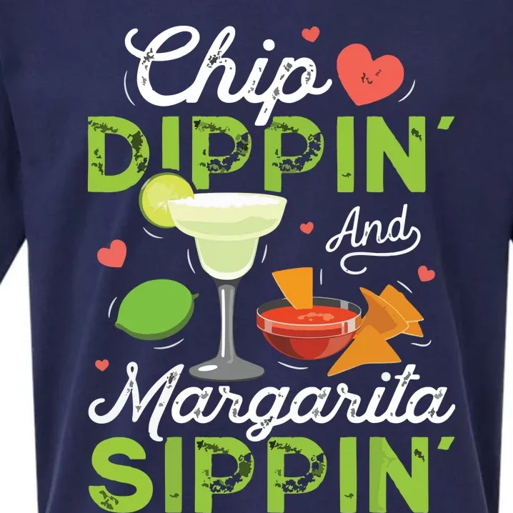 Chip Dippin' And Margarita Sippin' Funny Cinco De Mayo Sueded Cloud Jersey T-Shirt