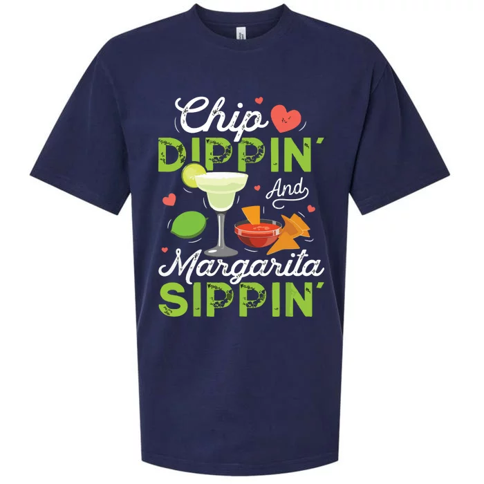 Chip Dippin' And Margarita Sippin' Funny Cinco De Mayo Sueded Cloud Jersey T-Shirt