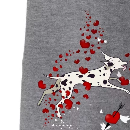 Cute Dalmatian And Red Hearts Funny Dog Mom Valentines Day Gift Doggie 3-End Fleece Hoodie