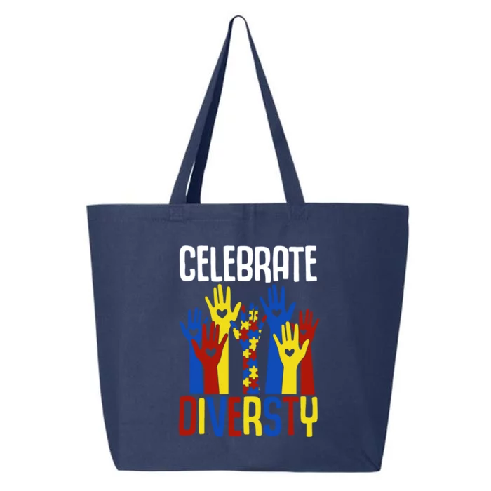 Celebrate Diversity Autism Awareness Month Gift 25L Jumbo Tote