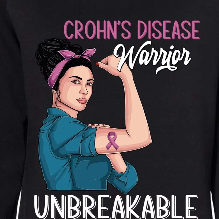 Crohn's Disease Awareness Warrior Unbreakable Support Gift Womens California Wash Sweatshirt