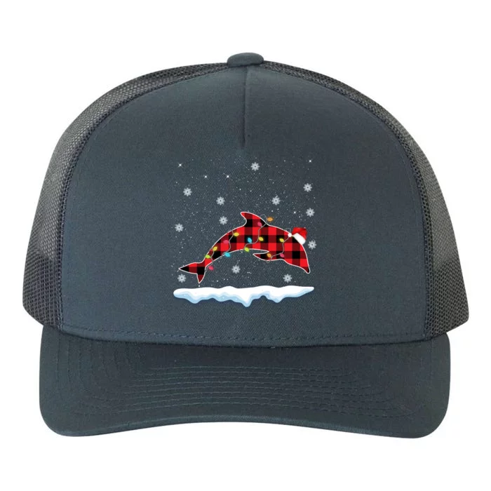 Christmas Dolphin Animals Lover Santa Hat Xmas Lights Cute Gift Yupoong Adult 5-Panel Trucker Hat