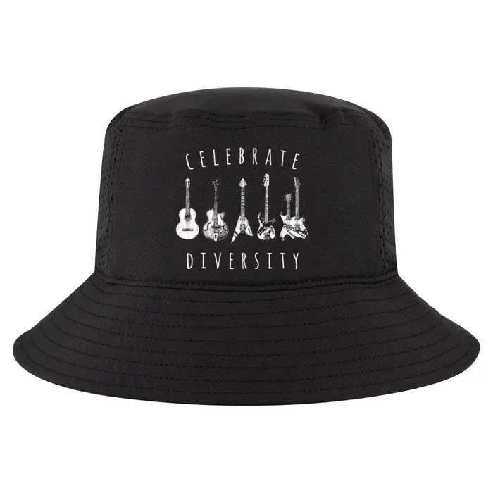 Celebrate Diversity Acoustic Guitar Musician Cool Comfort Performance Bucket Hat