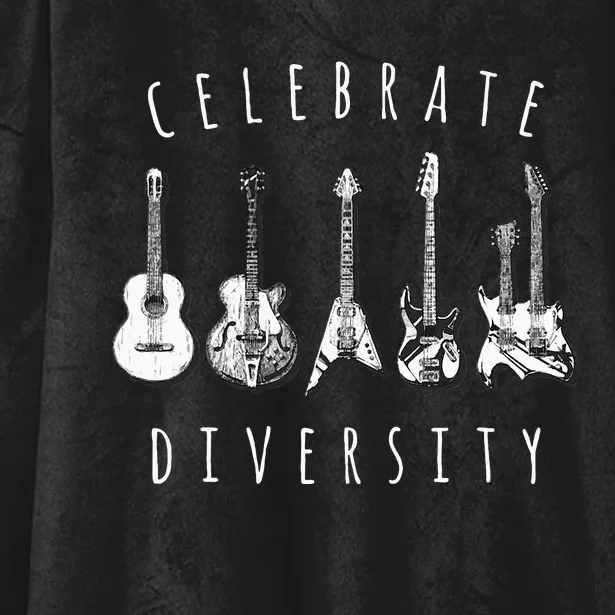 Celebrate Diversity Acoustic Guitar Musician Hooded Wearable Blanket