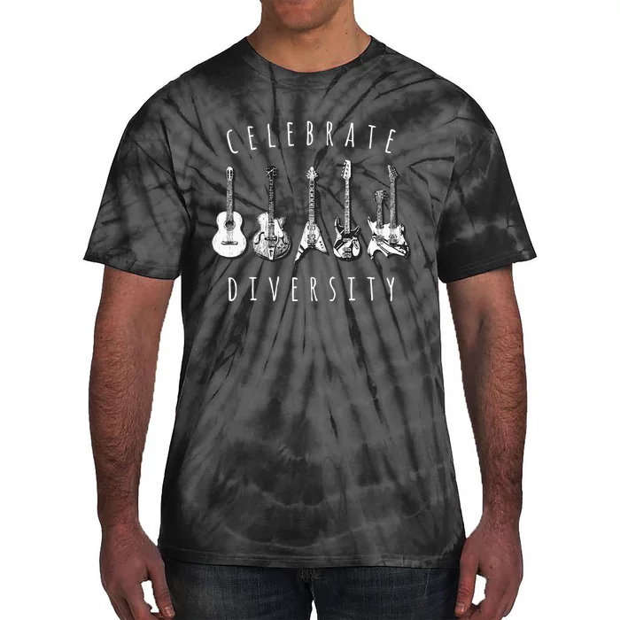 Celebrate Diversity Acoustic Guitar Musician Tie-Dye T-Shirt