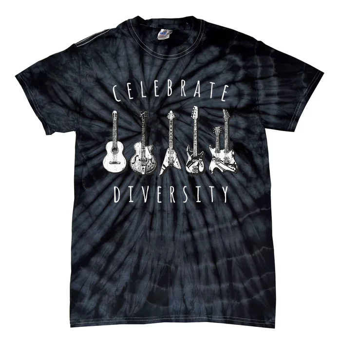 Celebrate Diversity Acoustic Guitar Musician Tie-Dye T-Shirt