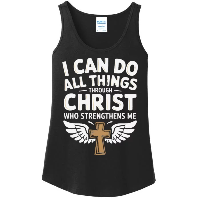 Can Do All Things Through Christ Who Strengthens Me Ladies Essential Tank