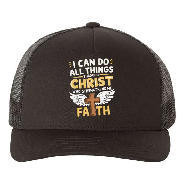 Can Do All Things Through Christ Who Strengthens Me Yupoong Adult 5-Panel Trucker Hat