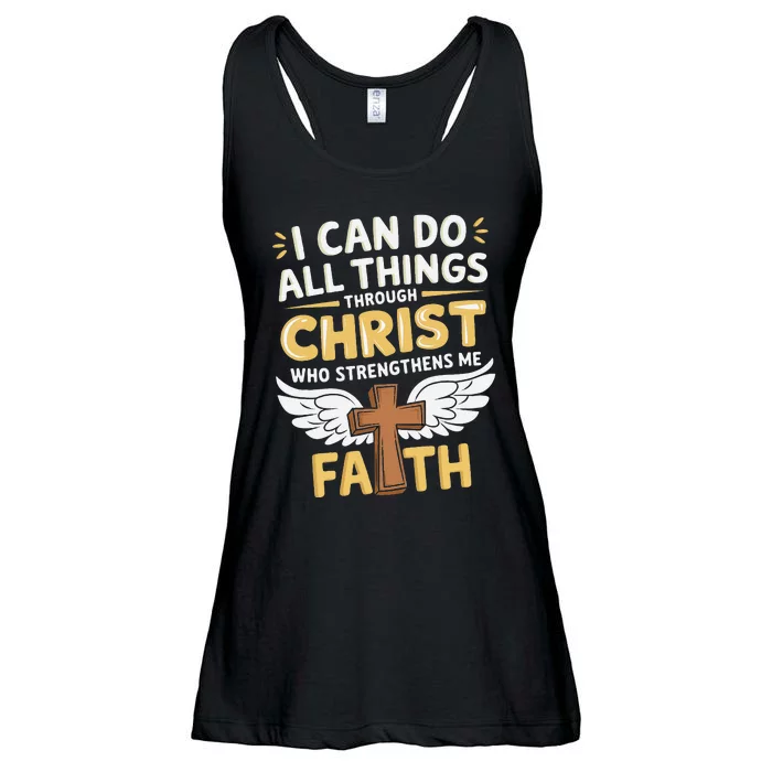 Can Do All Things Through Christ Who Strengthens Me Ladies Essential Flowy Tank