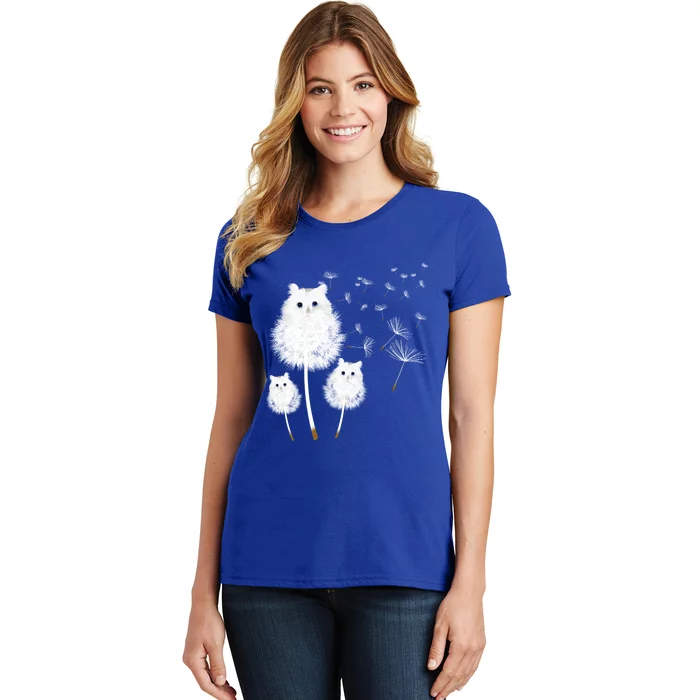 Cat Dandelion Amazing Flower Cat Lover Design Gift Women's T-Shirt