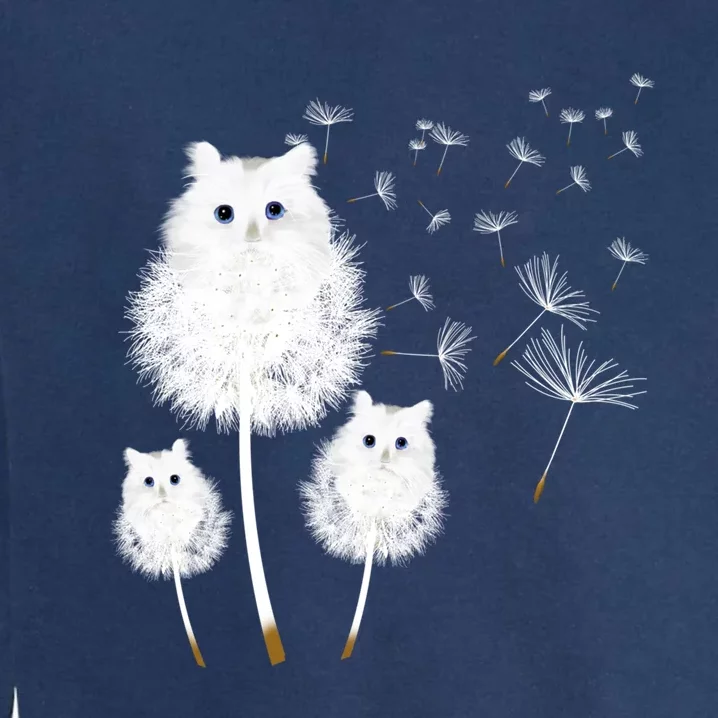 Cat Dandelion Amazing Flower Cat Lover Design Gift Garment-Dyed Sweatshirt