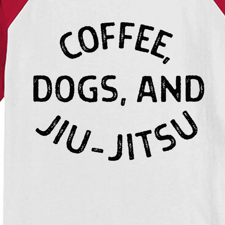 Coffee Dogs And Jiu Jitsu Bjj Kids Colorblock Raglan Jersey