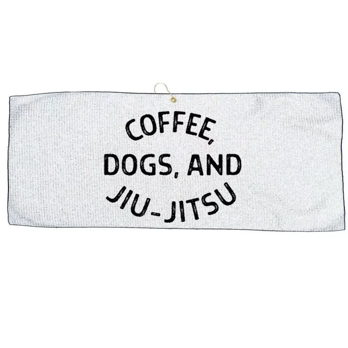 Coffee Dogs And Jiu Jitsu Bjj Large Microfiber Waffle Golf Towel