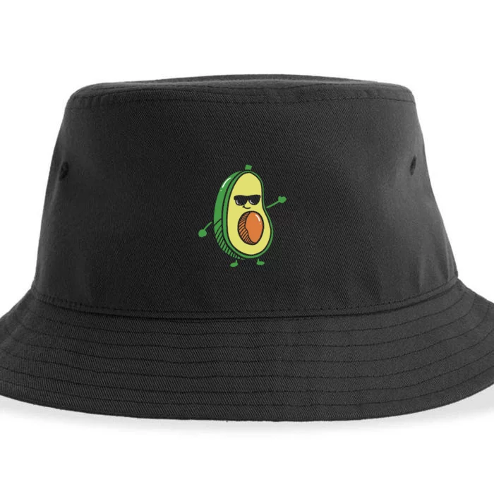 Cute Dancing Avocado Guacamole Avocado Graphics Sustainable Bucket Hat