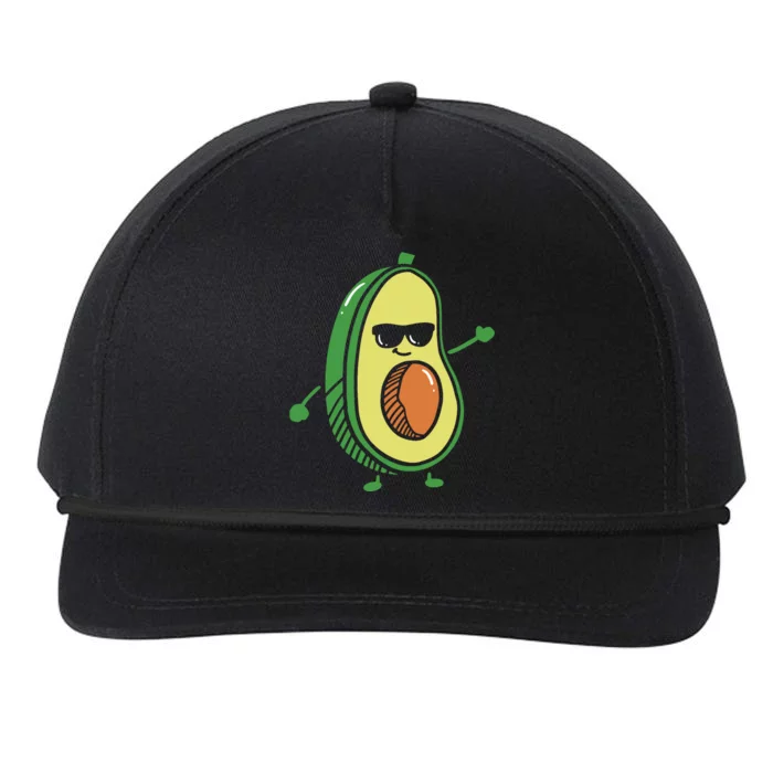 Cute Dancing Avocado Guacamole Avocado Graphics Snapback Five-Panel Rope Hat