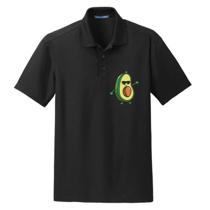 Cute Dancing Avocado Guacamole Avocado Graphics Dry Zone Grid Performance Polo