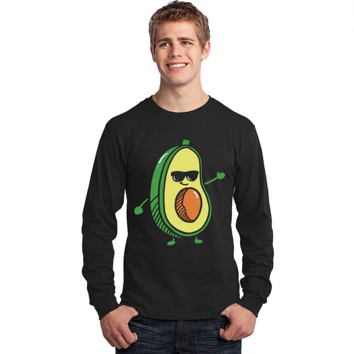 Cute Dancing Avocado Guacamole Avocado Graphics Tall Long Sleeve T-Shirt