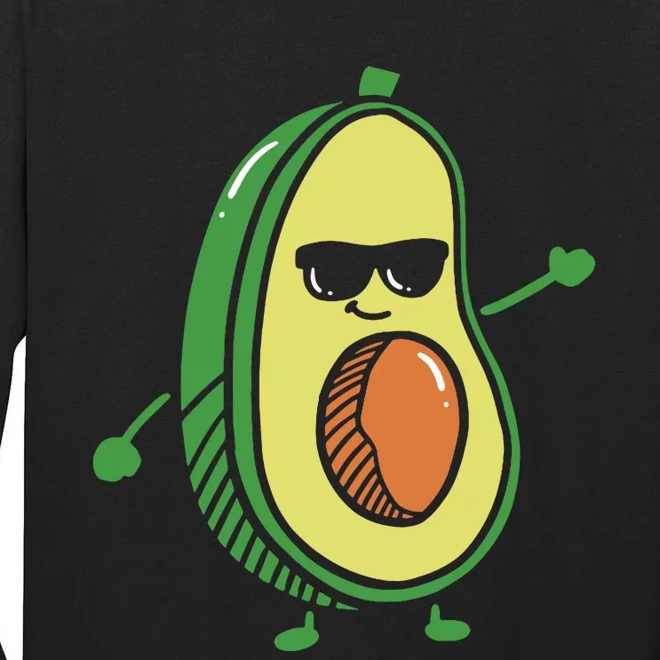 Cute Dancing Avocado Guacamole Avocado Graphics Tall Long Sleeve T-Shirt