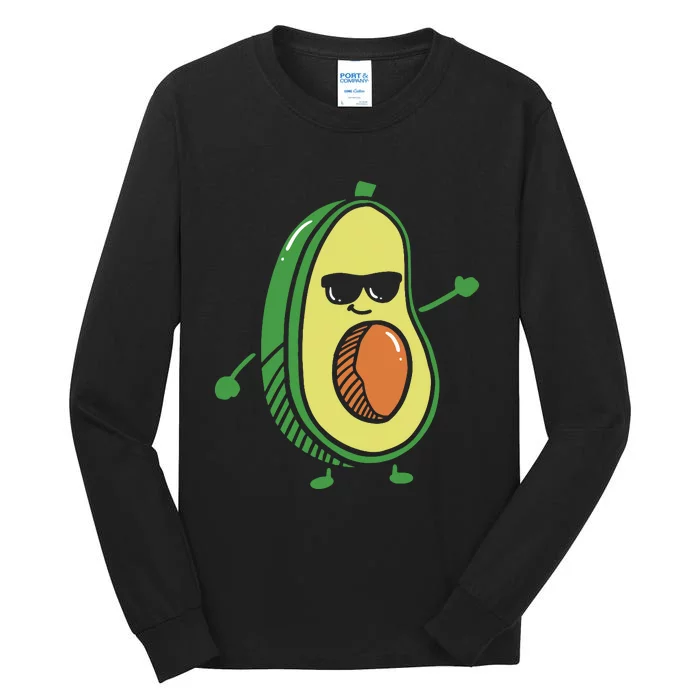 Cute Dancing Avocado Guacamole Avocado Graphics Tall Long Sleeve T-Shirt