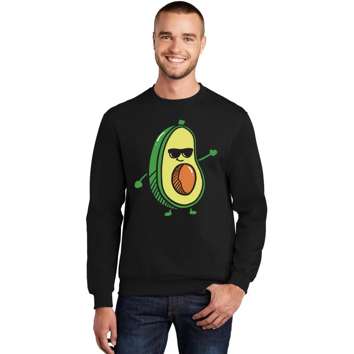 Cute Dancing Avocado Guacamole Avocado Graphics Tall Sweatshirt