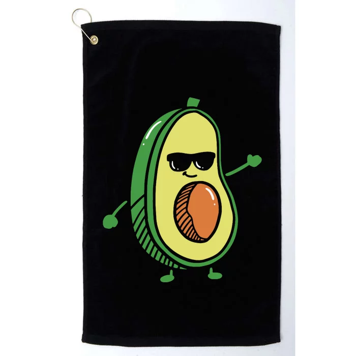 Cute Dancing Avocado Guacamole Avocado Graphics Platinum Collection Golf Towel