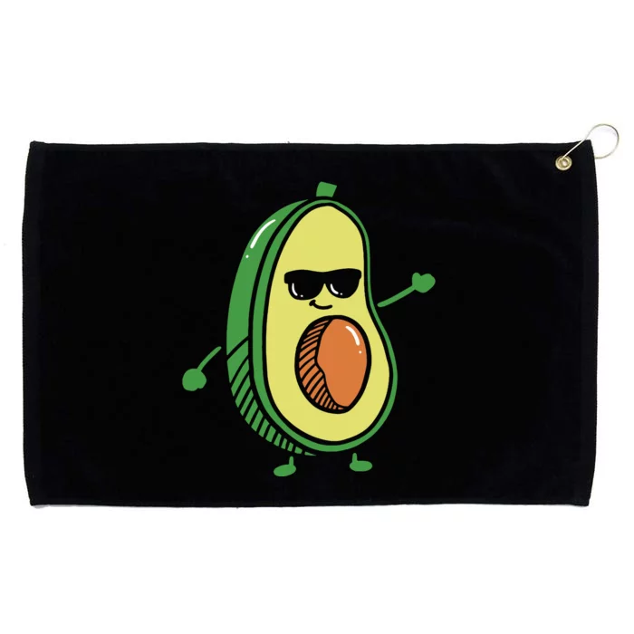 Cute Dancing Avocado Guacamole Avocado Graphics Grommeted Golf Towel