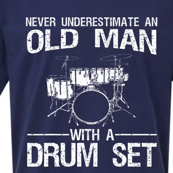 Cool Drummer Art Dad Drum Set Player Drum Kit Musician Sueded Cloud Jersey T-Shirt