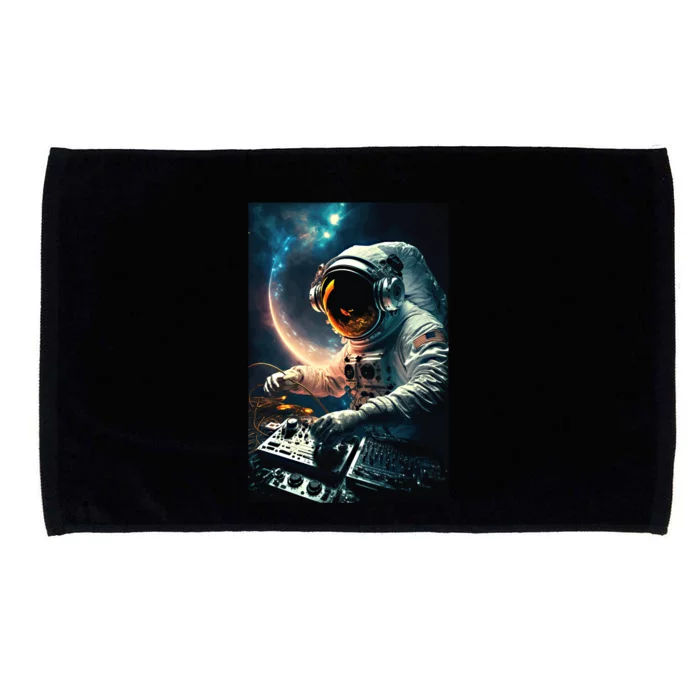 Cosmic Dj Astronaut Djing In Space And Graphic Gift Microfiber Hand Towel