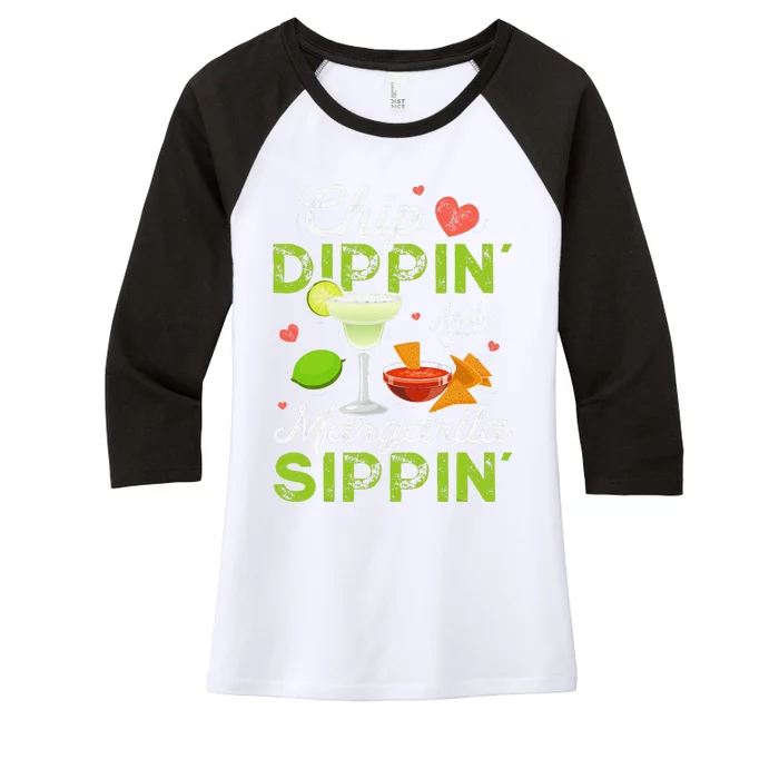 Chip Dippin' And Margarita Sippin' Funny Cinco De Mayo Women's Tri-Blend 3/4-Sleeve Raglan Shirt