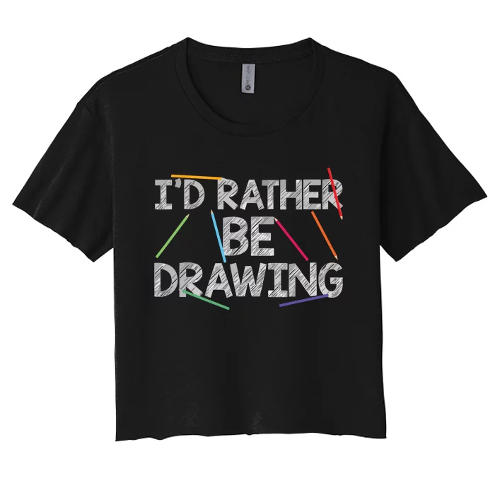 Cool Drawing Art For Sketch Pencil Artist Lovers Women's Crop Top Tee