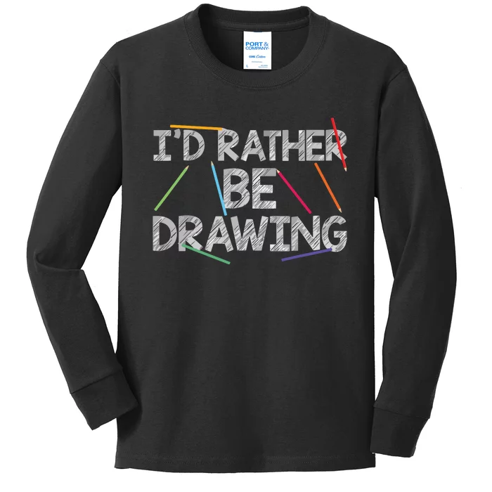 Cool Drawing Art For Sketch Pencil Artist Lovers Kids Long Sleeve Shirt