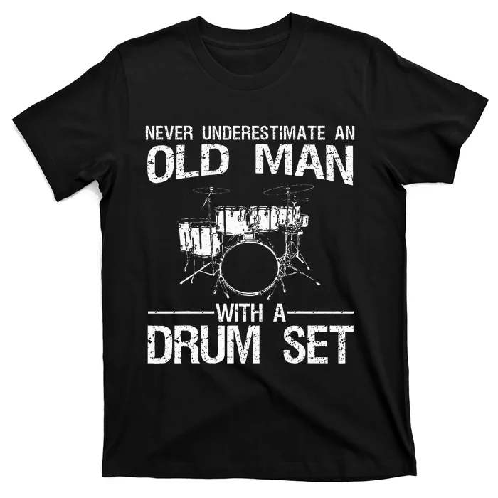 Cool Drummer Art Dad Drum Set Player Drum Kit Musician T-Shirt