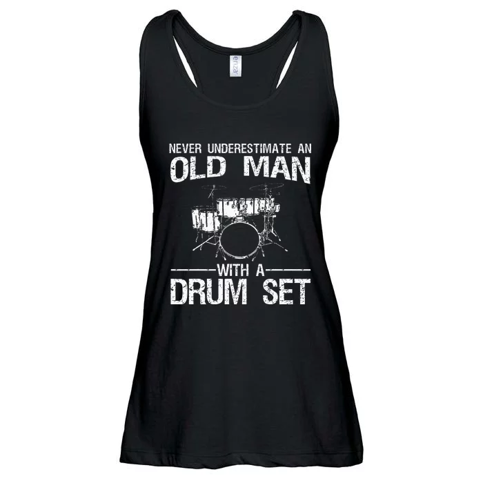 Cool Drummer Art Dad Drum Set Player Drum Kit Musician Ladies Essential Flowy Tank