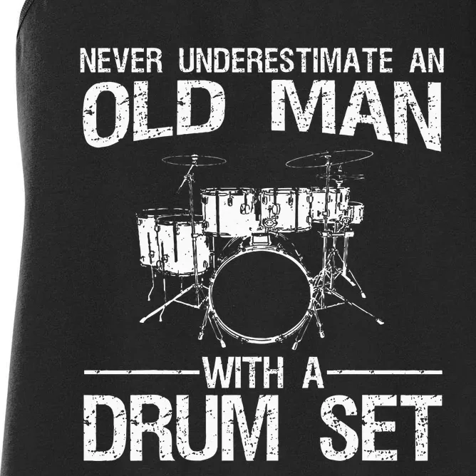 Cool Drummer Art Dad Drum Set Player Drum Kit Musician Women's Racerback Tank