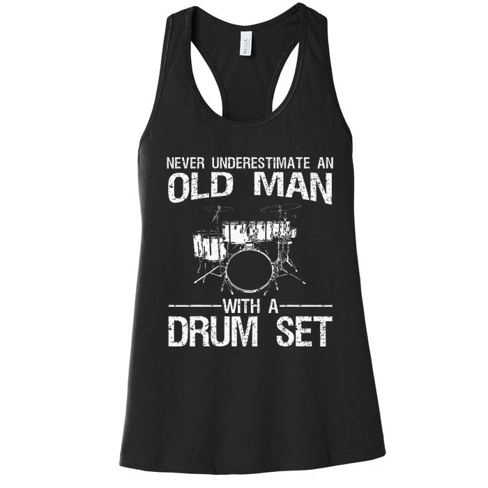 Cool Drummer Art Dad Drum Set Player Drum Kit Musician Women's Racerback Tank