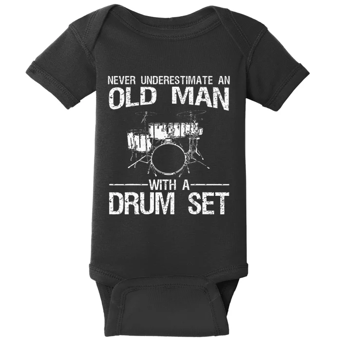 Cool Drummer Art Dad Drum Set Player Drum Kit Musician Baby Bodysuit