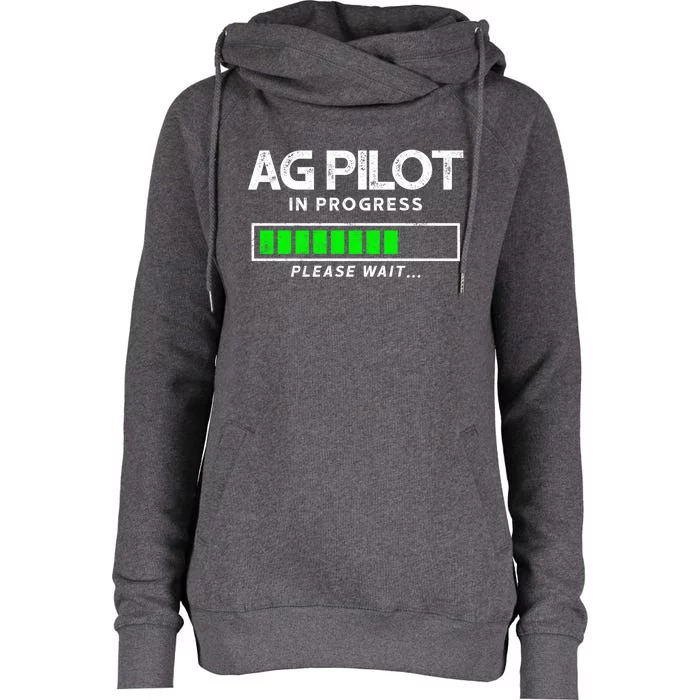 Crop Duster Ag Pilot In Progress Please Wait… Gift Womens Funnel Neck Pullover Hood