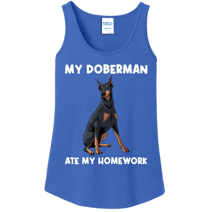 Cool Doberman Art For Dog Breed Doberman Pinscher Ladies Essential Tank