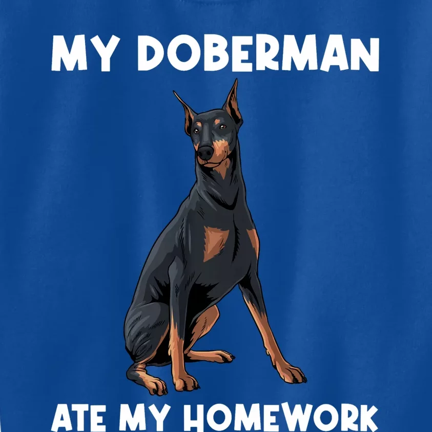 Cool Doberman Art For Dog Breed Doberman Pinscher Kids Sweatshirt