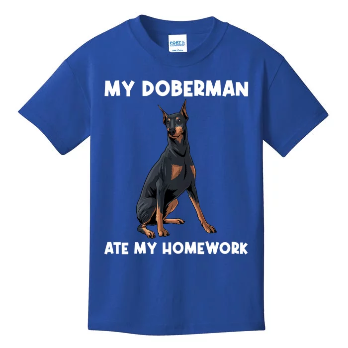 Cool Doberman Art For Dog Breed Doberman Pinscher Kids T-Shirt