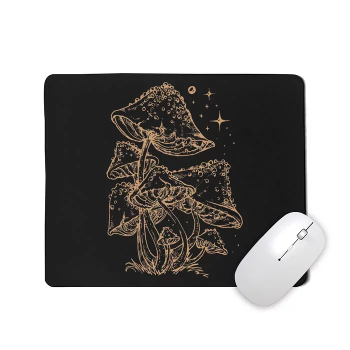 Cottagecore Dark Academia Aesthetic Mushroom Moon Lover Mousepad