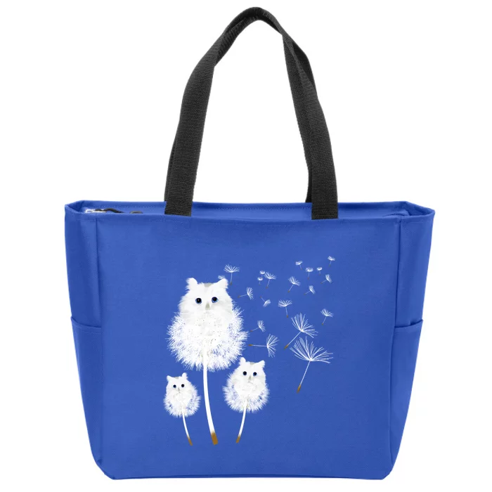 Cat Dandelion Amazing Flower Cat Lover Design Funny Gift Zip Tote Bag