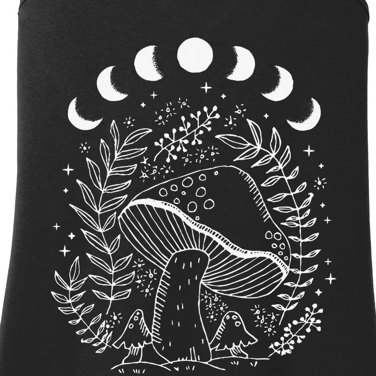 Cottagecore Dark Academia Aesthetic Mushroom Moon Witchy Ladies Essential Tank