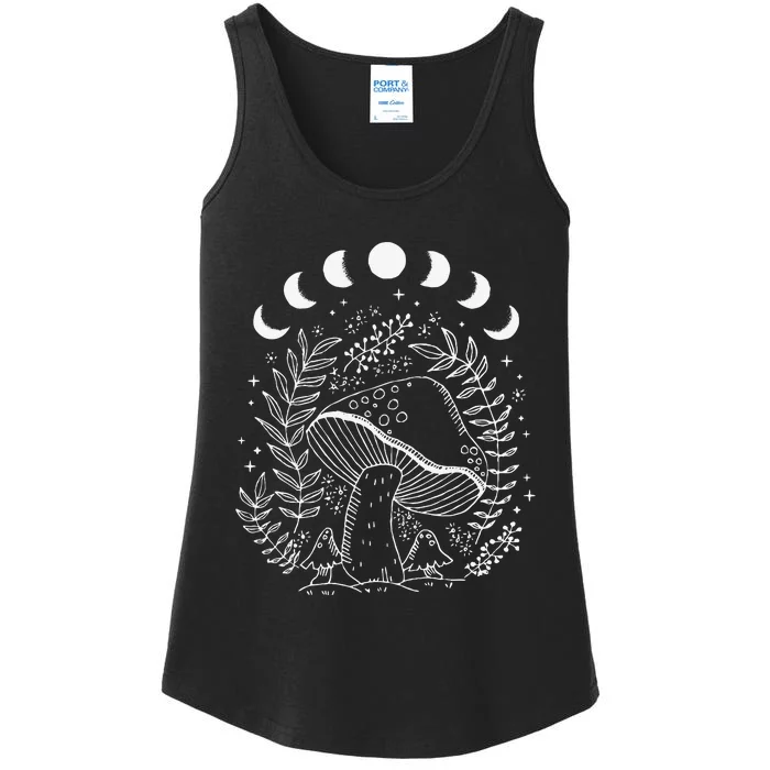 Cottagecore Dark Academia Aesthetic Mushroom Moon Witchy Ladies Essential Tank