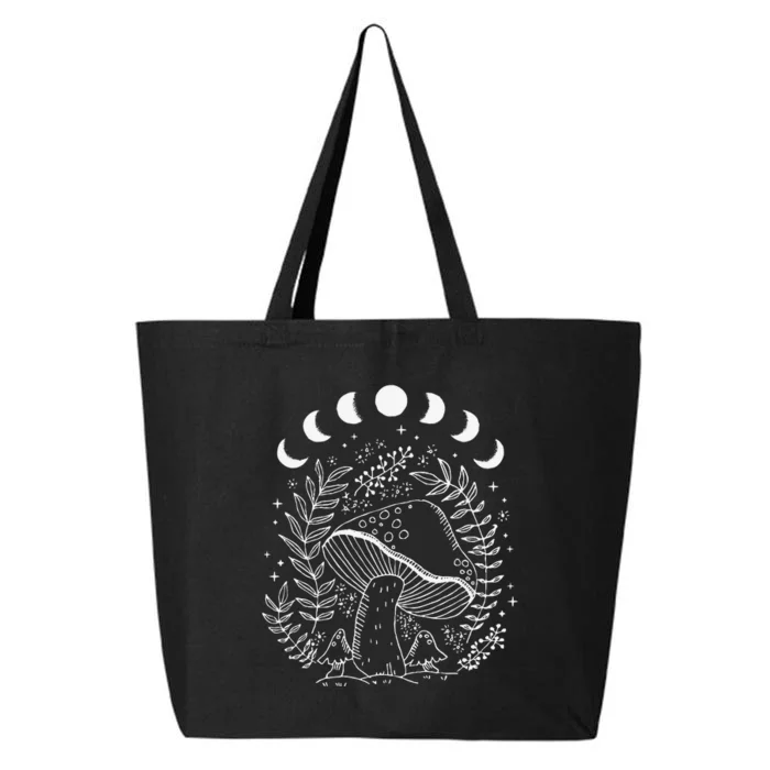 Cottagecore Dark Academia Aesthetic Mushroom Moon Witchy 25L Jumbo Tote