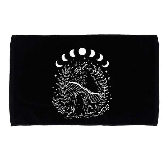 Cottagecore Dark Academia Aesthetic Mushroom Moon Witchy Microfiber Hand Towel