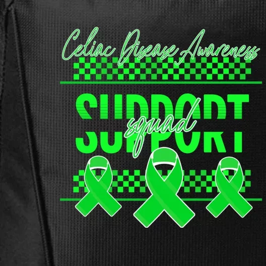 Celiac Disease Awareness Support Squad Green Ribbon Warrior Gift City Backpack